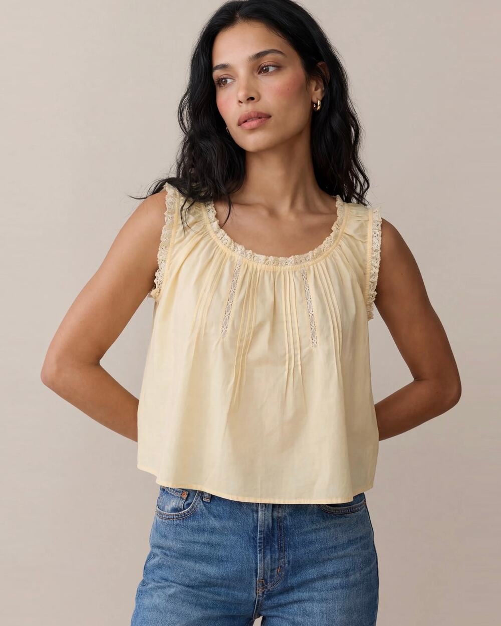 sorella Violetta Cotton Top butter yellow $147 sz XS